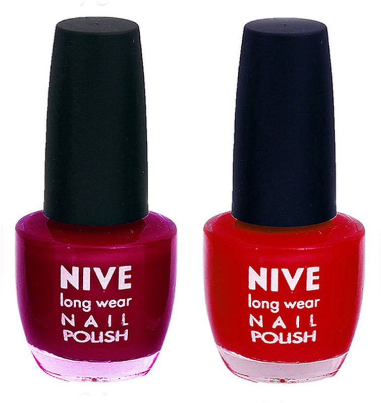 Nive Colour Blast Nail Polish (Set of 2 Nail Polish) 1405201735 Pink,Red(Pack of 2)