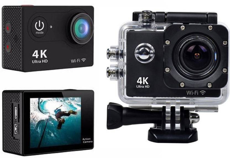 MEZIRE 4K Wifi Waterproof Helmet 2 inch LCD Display BODY WITH SAL Sports & Action Camera(Black)
