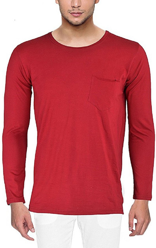 steadman Solid Men Round Neck Red T-Shirt