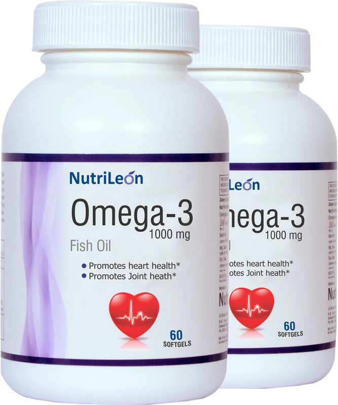 NutriLeon Omega 3 Fish Oil 1000 mg (Pack of 2)(120 No)