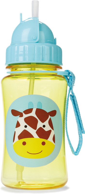 Skip Hop Zoo Straw Bottle, Holds 12 oz, Jules Giraffe - 350 ml(Multicolor)