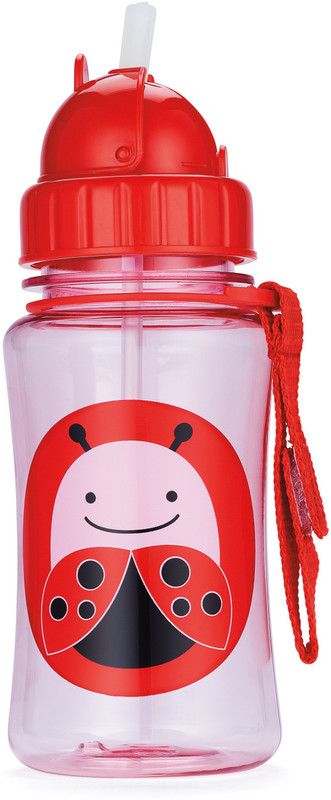 Skip Hop Zoo Straw Bottle, Holds 12 oz, Livie Ladybug - 350 ml(Multicolor)