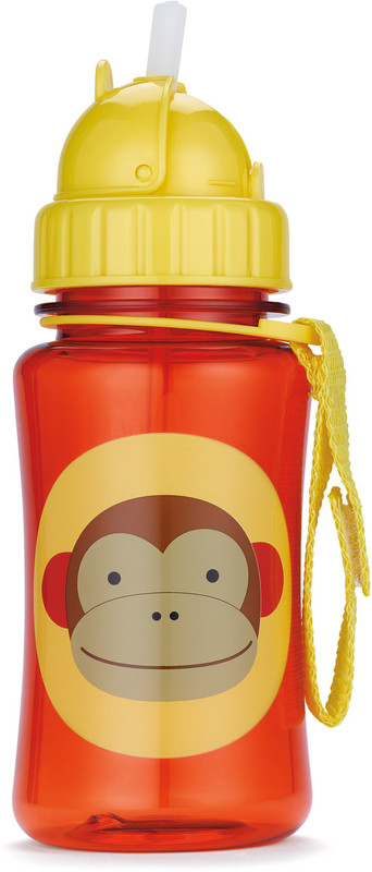 Skip Hop Zoo Straw Bottle, Holds 12 oz, Marshall Monkey - 350 ml(Multicolor)