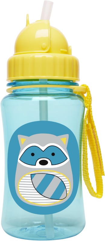 Skip Hop Zoo Straw Bottle, Holds 12 oz, Riggs Raccoon - 350 ml(Multicolor)