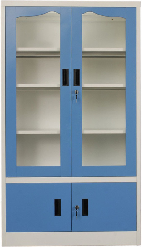 Woodness Metal Close Book Shelf(Finish Color - Dual tone blue white)