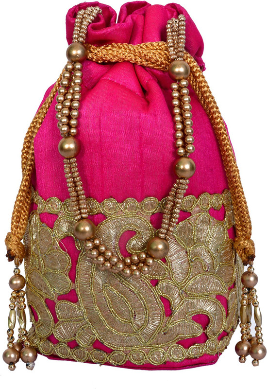 Craft Trade Pink Ethnic Rajasthani Potli Bag For Women Potli(Pink)