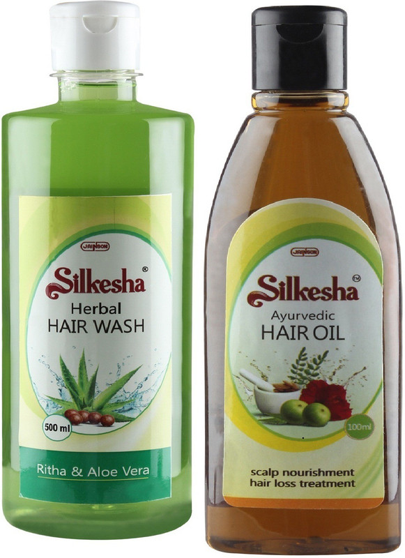 silkesha Ritha Aloevera Shampoo + Ayurvedic Hair Oil(2 Items in the set)