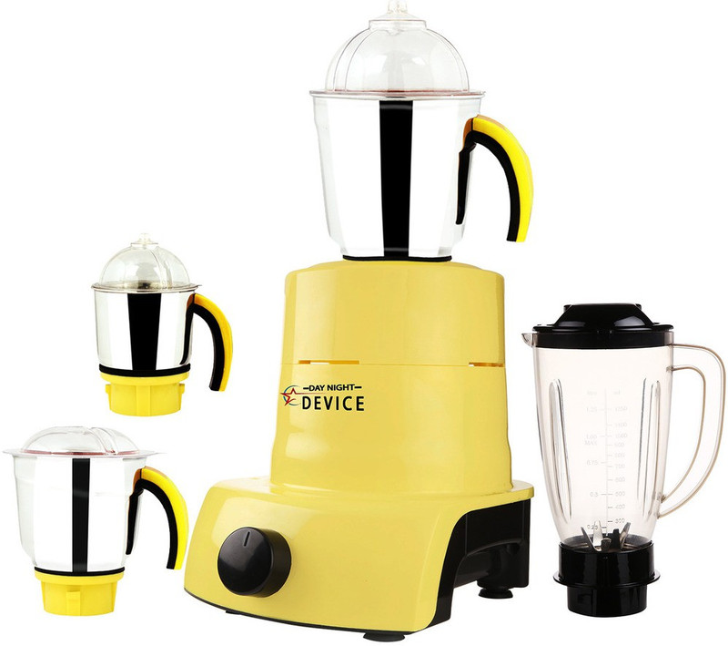 Day-Night Star Device ABS Plastic Body Brand Outlet model_MA_614 ABS Plastic YPMG17_614MA 600 W Juicer Mixer Grinder(Yellow, 4 Jars)