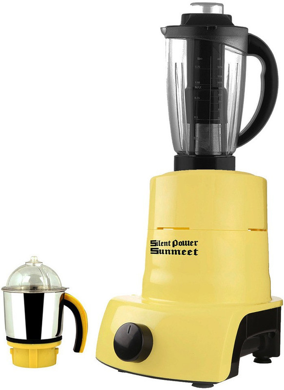 SilentPowerSunmeet ABS Plastic Body Brand Outlet model_MA_507 ABS Plastic YPMA17_507 600 W Juicer Mixer Grinder(Yellow, 2 Jars)