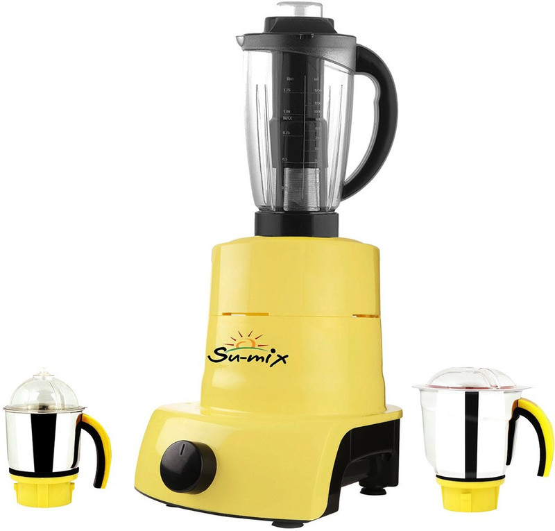 Su-mix ABS Plastic Body Brand Outlet model_MA_498 ABS Plastic YPMA17_498 750 W Juicer Mixer Grinder(Yellow, 3 Jars) Su-mix ABS Plastic Body Brand Outlet model_MA_498 ABS Plastic YPMA17_498 750 W Juicer Mixer Grinder(Yellow, 3 Jars)