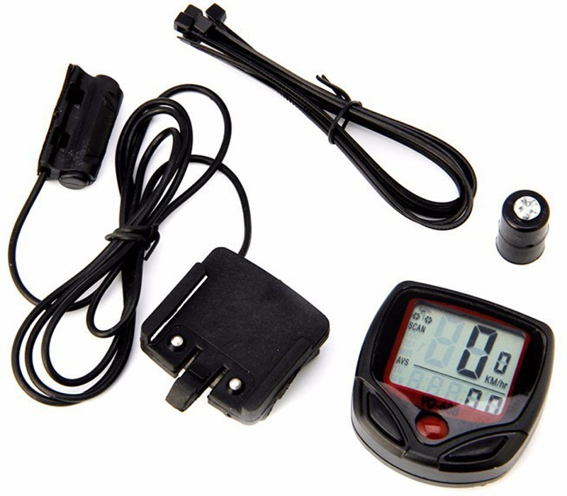 FurMito 15 Function Bicycle Computer Odometer Speedometer With Digital LCD Wired Cyclocomputer