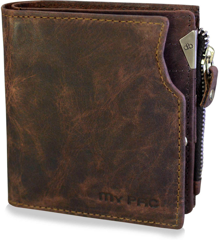 my pac db Men Brown Genuine Leather Wallet(8 Card Slots)