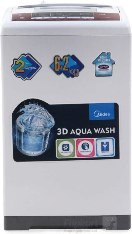 Carrier Midea 6.2 kg Fully Automatic Top Load Washing Machine(MWMTL062M31) RS.13499 (18.00% Off) - Flipkart