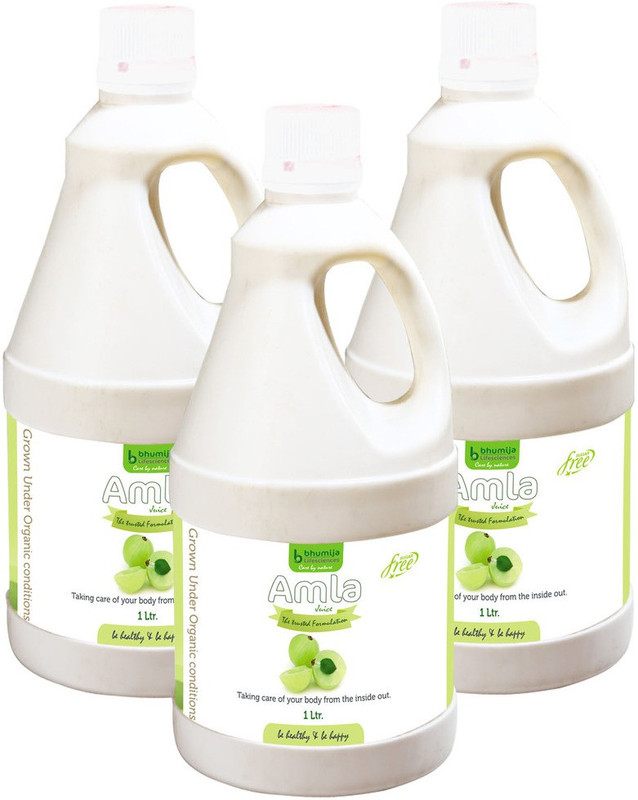 Bhumija Lifesciences Amla Juice (Sugar Free) Energy Drink(3x1 L, Unflavoured Flavored)