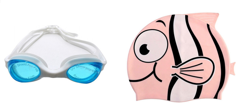 Sports 101 Aqua Splash7 Kids Googles and Cap Junior Swimming Kit