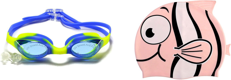 Sports 101 Aqua World14 Kids Googles and Cap Junior Swimming Kit