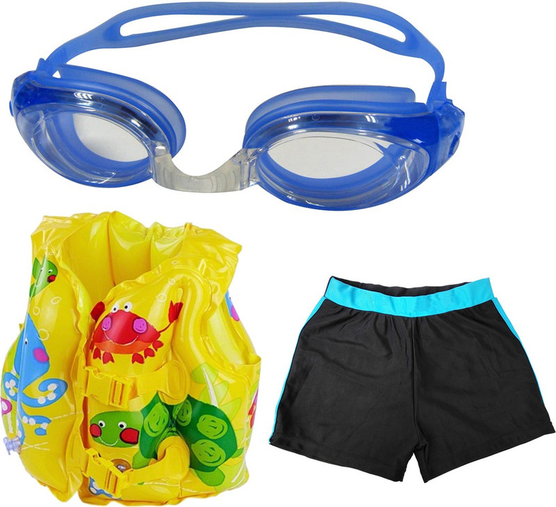 Golddust Goggles, Swim Shorts with Swim life jacket for 3-6 Year Child Swimming Kit