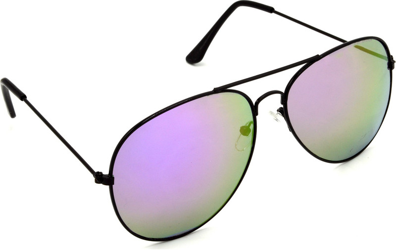 Hrinkar Aviator Sunglasses(Silver, Pink)