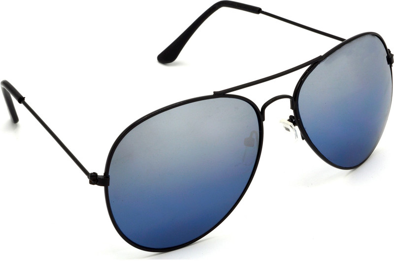 Hrinkar Aviator Sunglasses(Silver, Blue)