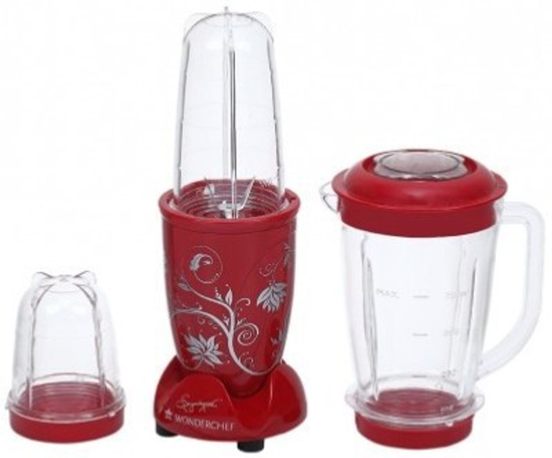 Wonderchef WNB-4 Nutriblend With Jar 400 W Mixer Grinder(Red, 3 Jars)
