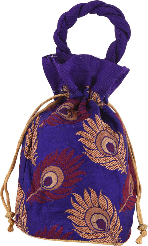 Craft Trade Cotton Floral Work Drawstring Multicolor Potli Bag Potli(Multicolor)