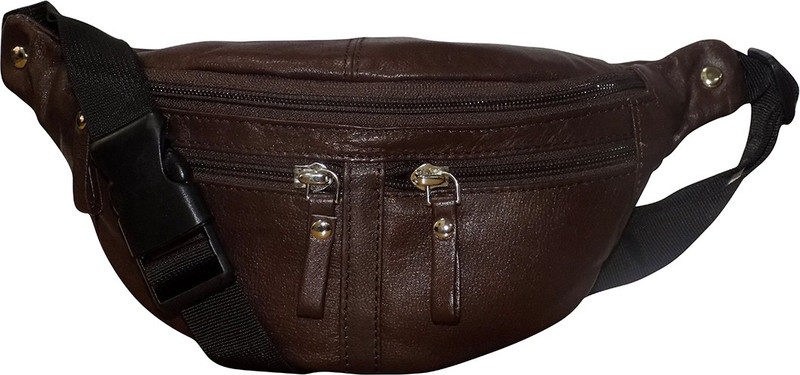 Style 98 Style 98 Brown Premium Quality Leather Stylish Waist/Multipurpose Bag Multipurpose Bag(Brown, 3 inch)