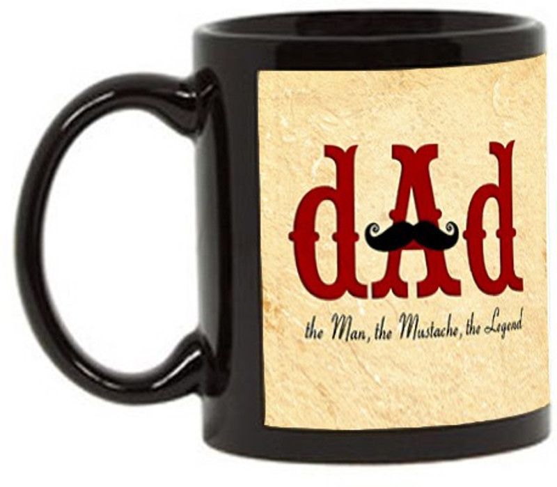 mugshug fathers day special black patch printed mug Ceramic Mug(360 ml)