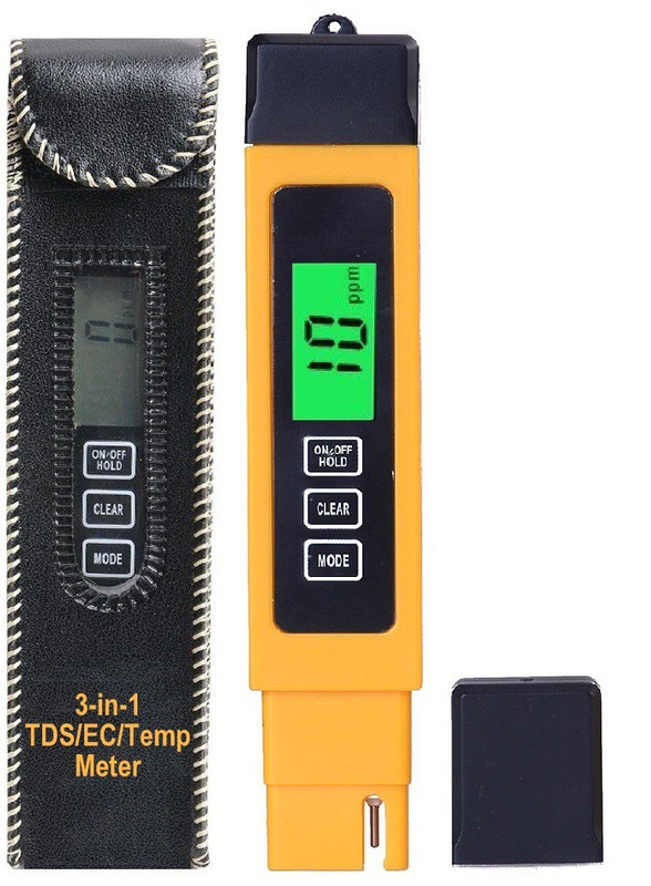 balrama Professional Smart 3-in-1 Water Quality Purity Check Tester Monitor Tool with Titanium alloy probe Digital Thermometer(Yellow)