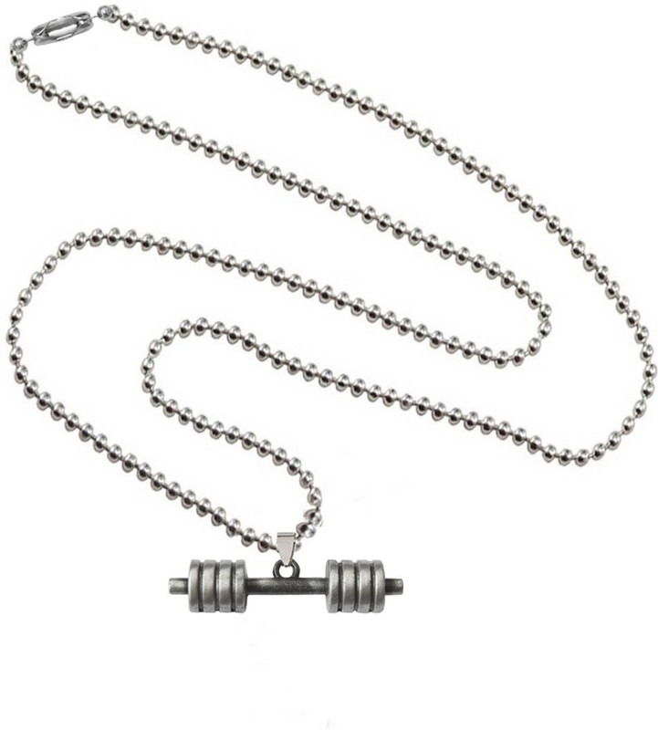 menjewell Antique Finish & Classic design Stack Plate Dumbbell Shape Design Metal Pendant