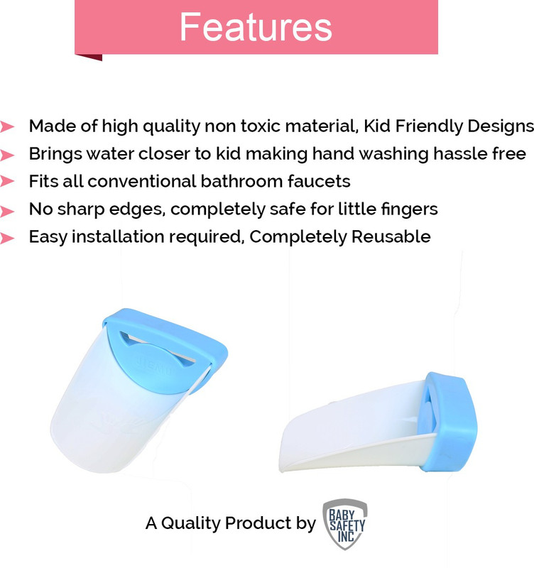 Safe-O-Kid Pack of 2 - Fit-all, Colorful Kid's Handwashing Faucet Extender(Multicolor)