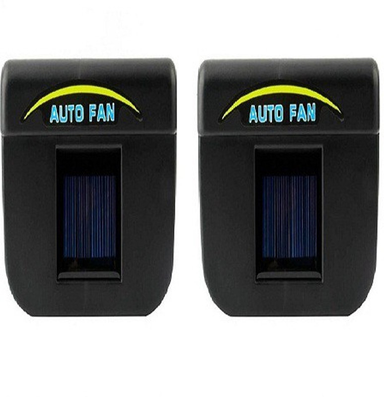 vu4 set of 2 Solar Powered Auto Ventilation Car Interior Fan(0 V)