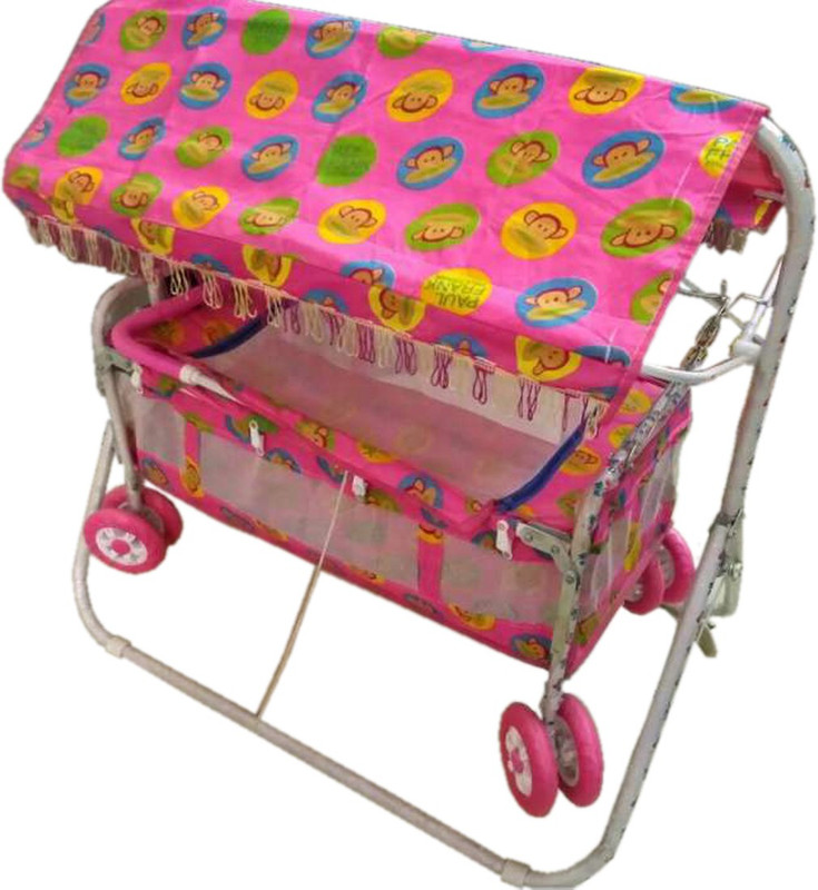 Aelvino Pink Baby Cradle Cum Cot & Stroller Bassinet(Pink)