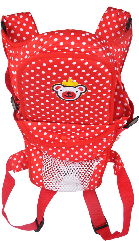 Kiwi 3 Way Polka Dotted Baby Carrier(Red, Front Carry facing in)