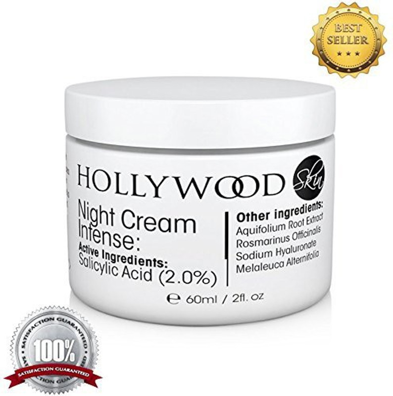 hollwoodskin Acne Cream - 2% Salicylic Acid!! Night Cream Intense(60 ml)