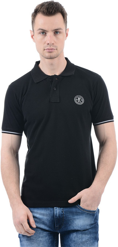 Pepe Jeans Solid Men Polo Neck Black T-Shirt
