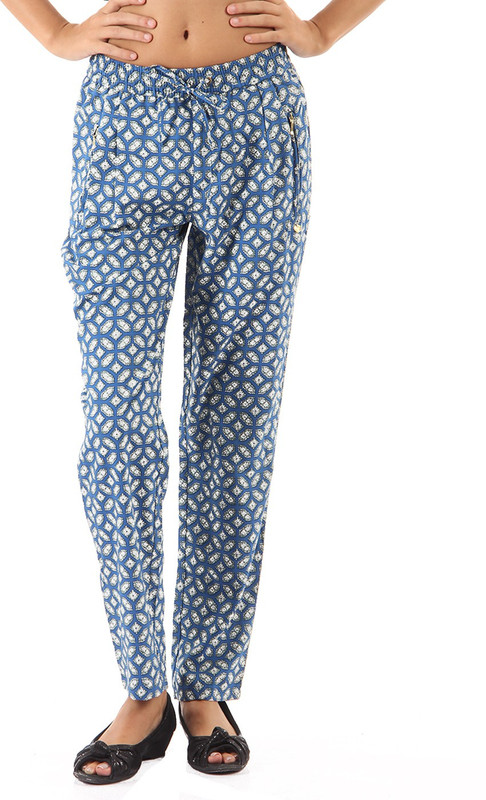 Pepe Jeans Printed Women Blue Track Pants