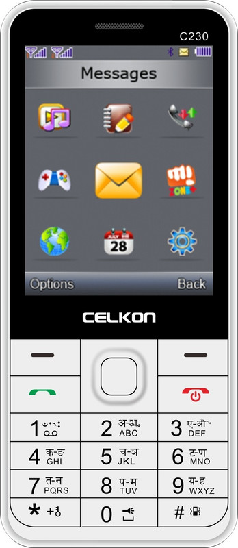 Celkon C230(White & Silver)