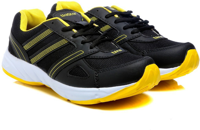 Unistar Running Shoes For Men(Black, Yellow)