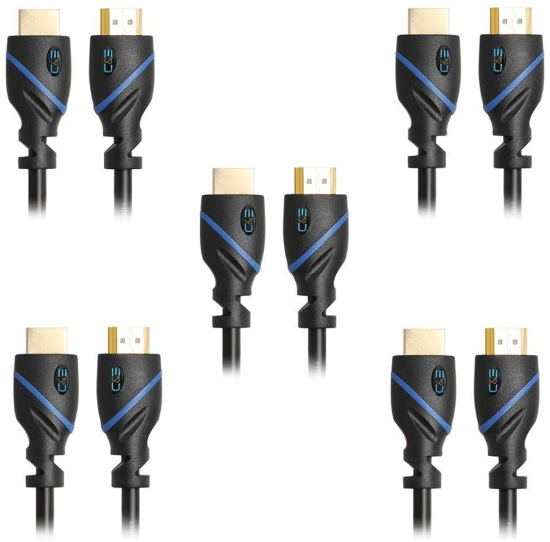 C&E  TV-out Cable High Speed HDMI Cable Ethernet 6 Feet Supports 3D and Audio Return 5 Pack(Black, For Computer, 1.8288 m) RS.1100 (71.00% Off) - Flipkart