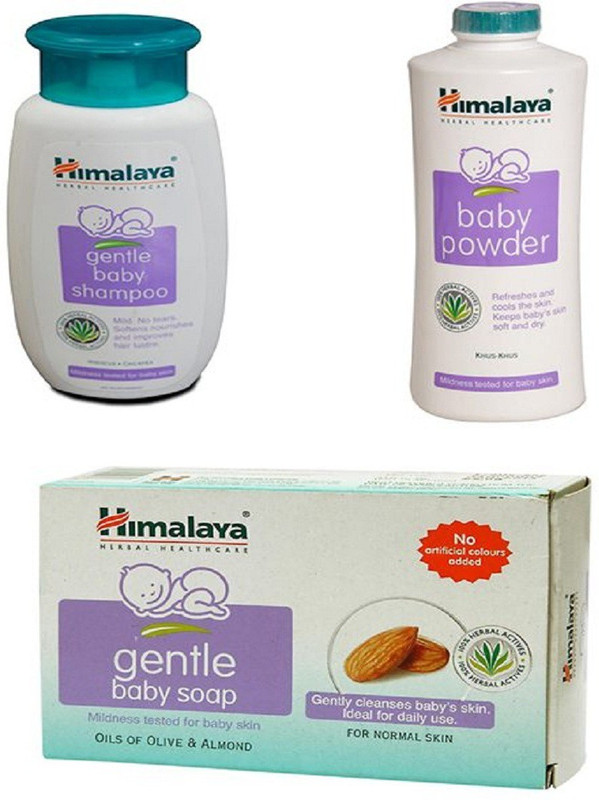 Himalaya HIMALAYA GENTLE BABY SHAMPOO, BABY POWDER, BABY SOAP WITH BABY CARE(White)
