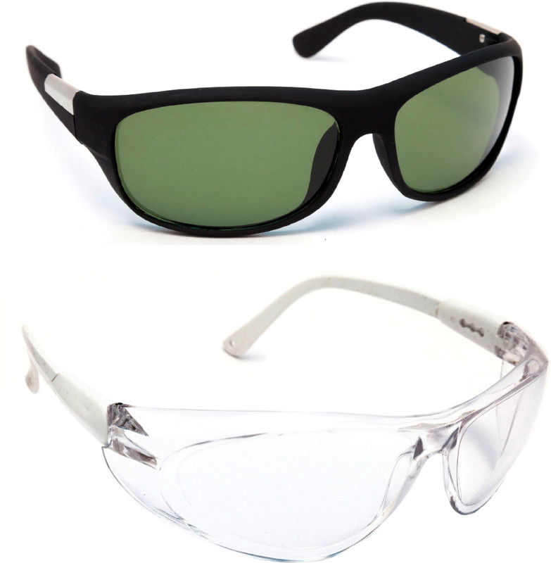TheWhoop Round Sunglasses(Green, Clear)