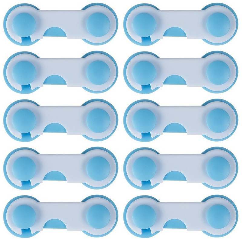Ditya Baby Proofing Safety Lock Latch ( Pack of 10 )(Blue, White)