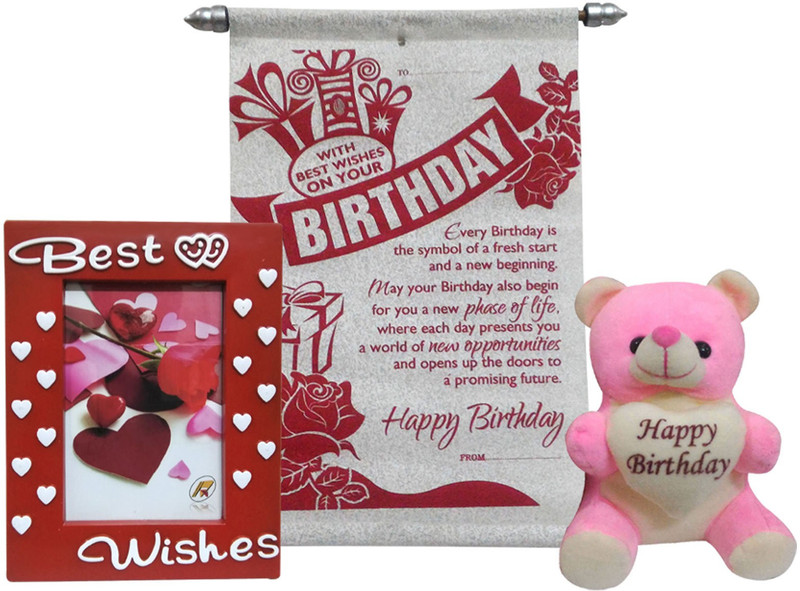 Saugat Traders™ Birthday Gift Combo - Birthday Scroll Card, Photo Frame & Soft Teddy(Birthday Gift) Saugat Traders™ Birthday Gift Combo - Birthday Scroll Card, Photo Frame & Soft Teddy(Birthday Gift)