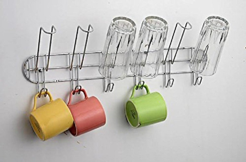 eoan international Steel Bottle Rack Cabinet(Silver, 6 Bottles)