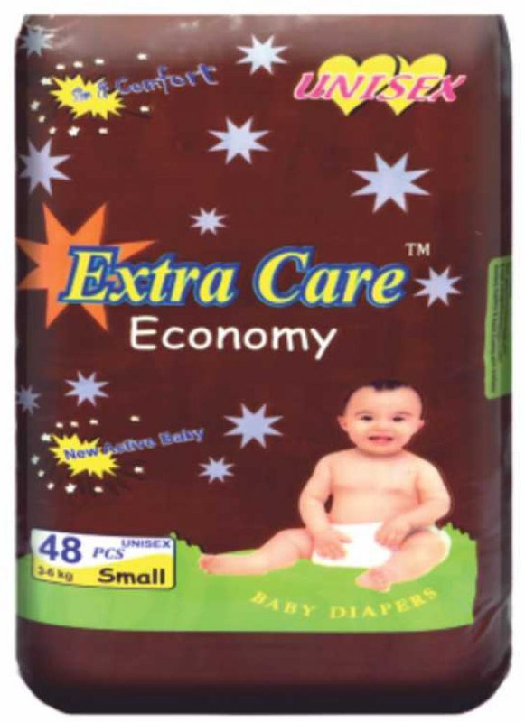 ExtraCare Economy Cotton Velcro Baby Diapers - S(48 Pieces)