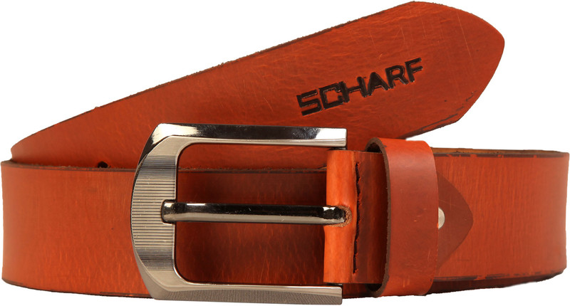 Scharf Men Evening, Party, Formal, Casual Orange Genuine Leather Belt Scharf Men Evening, Party, Formal, Casual Orange Genuine Leather Belt