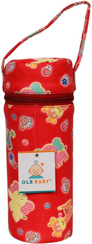 Ole Baby Elephant Giraffe Single Portable Infant Feeding Milk Food Thermal Bag Storage Holder (Upto 250ml each) - 1 Slots(Red)