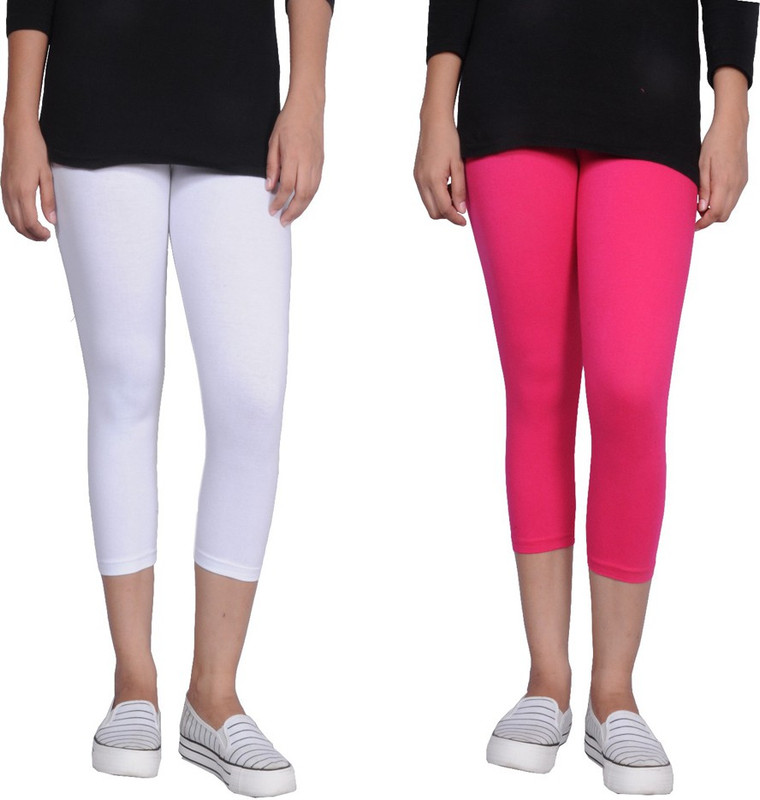 Tanunni Women White, Pink Capri