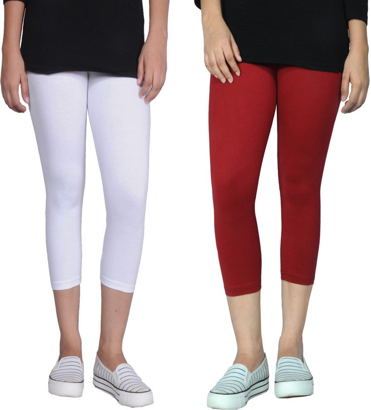 Tanunni Women White, Maroon Capri