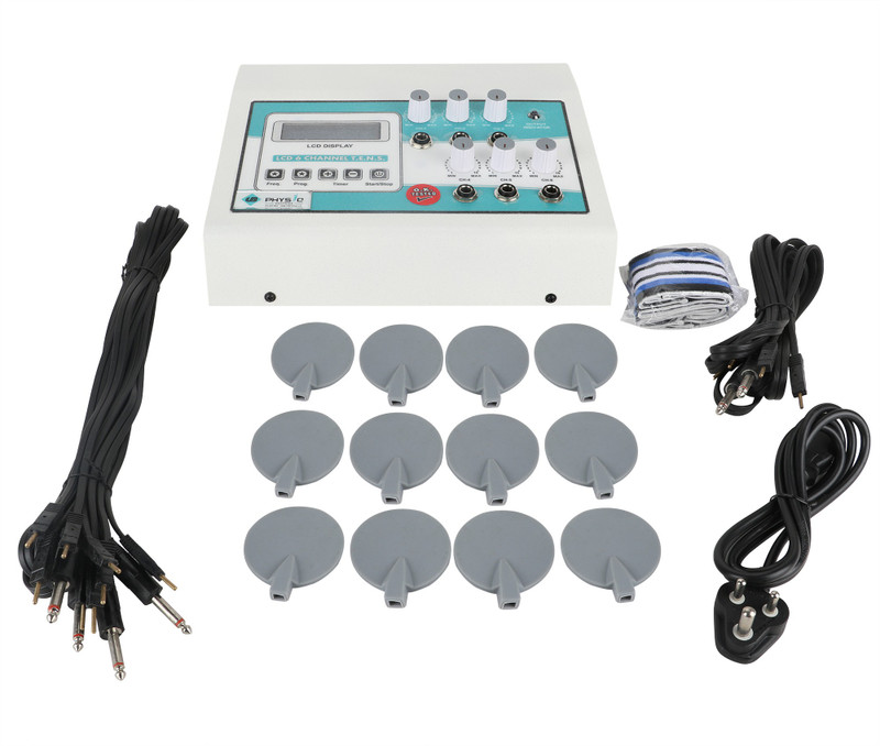 UB PHYSIO SOLUTIONS White Electro Therapy Tens 6 Channel Lcd Electrotherapy Device(UB209)